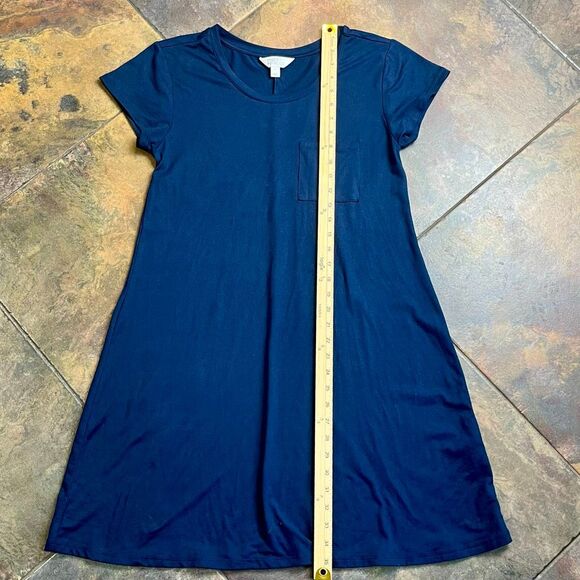 Market & Spruce Navy Blue T-Shirt A-Line Short Sleeve Pocket Dress Large - Picture 2 of 6